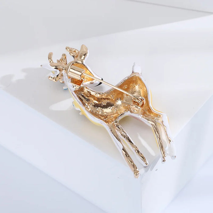 Deer Lapel Pin Enamel Brooch For Women Party Office Accessory