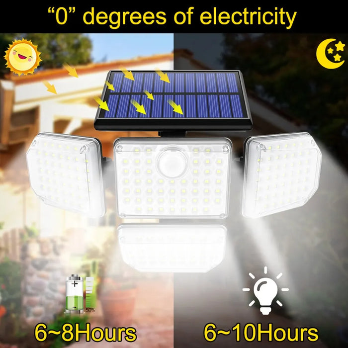 Adjustable Solar Security Flood Light With 3 Modes