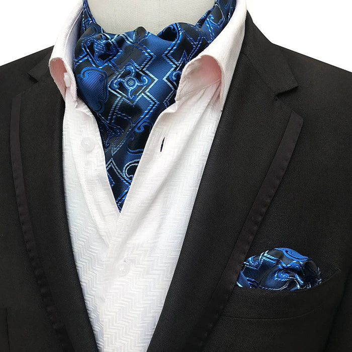 British Gentlemans Jacquard Paisley Ascot Set For Weddings