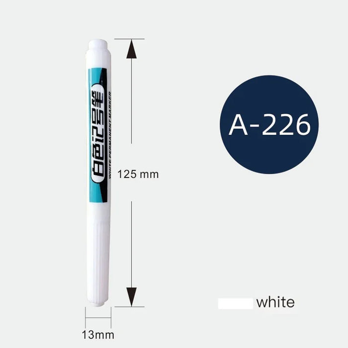 White Permanent Paint Pen Set For Multiple Surfaces 0.7Mm Tip