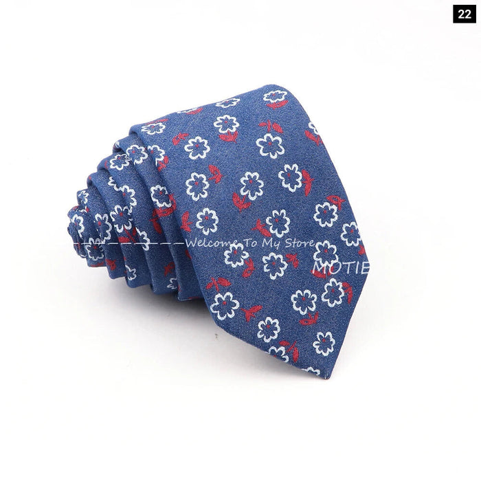 Floral Skull Anchor Denim Tie For Weddings Parties And Daily Wear