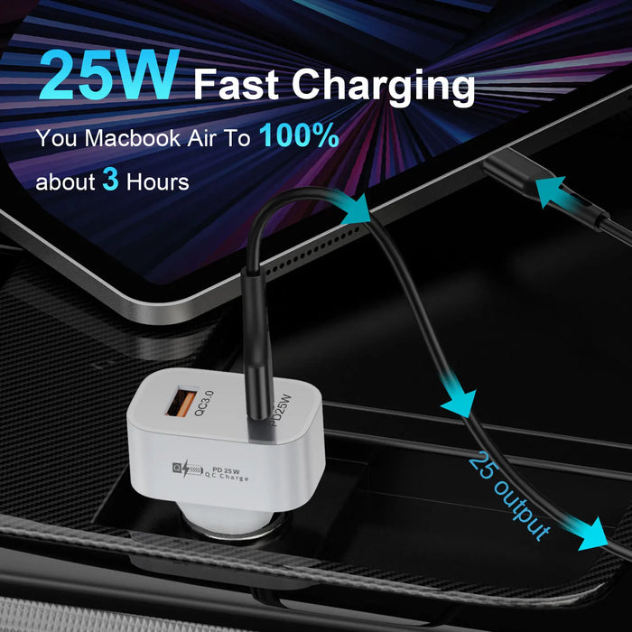 25W Usb Pd Car Charger For Iphone 14 Samsung Xiaomi Fast Charge Qc3.0 Pd3.0 Scp Afc 5A Usb C