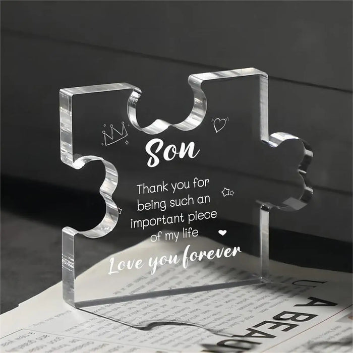 Personalized Acrylic Block Puzzle For Son Perfect For Christmas Anniversary Graduation