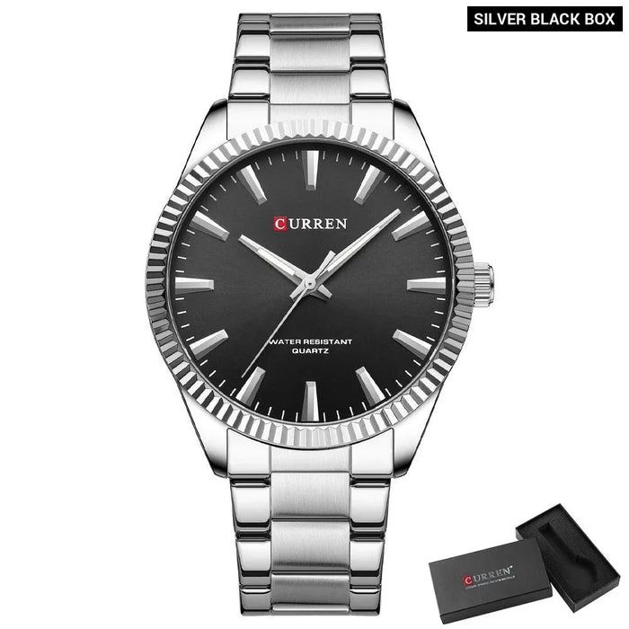 Stainless Steel Casual Quartz Men Wristwatches With Luminous Hands