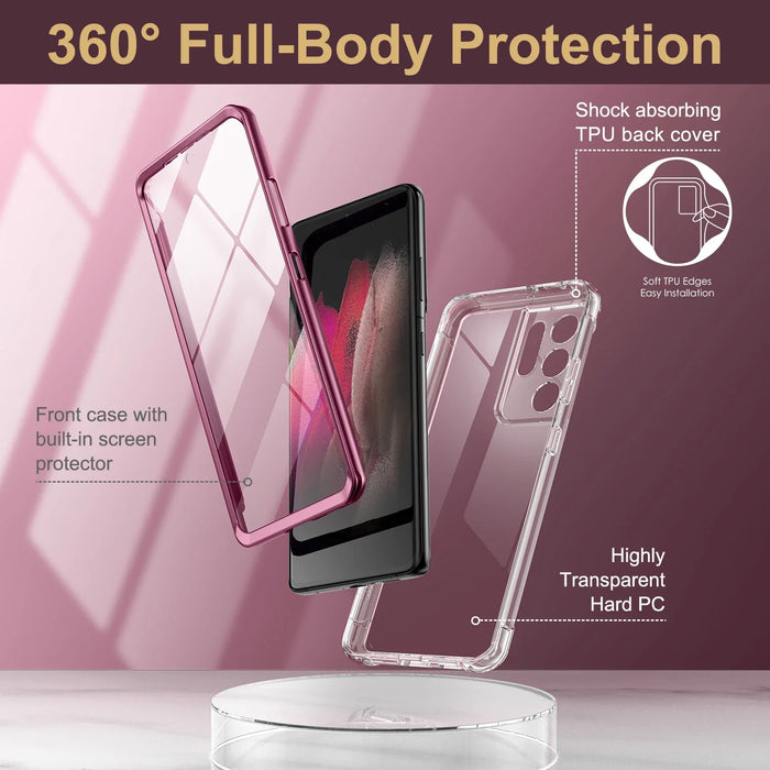 Samsung Galaxy S21 Ultra 6.8 Case Hard Shell Soft Tpu Bumper Shockproof Slim Clear Screen Film