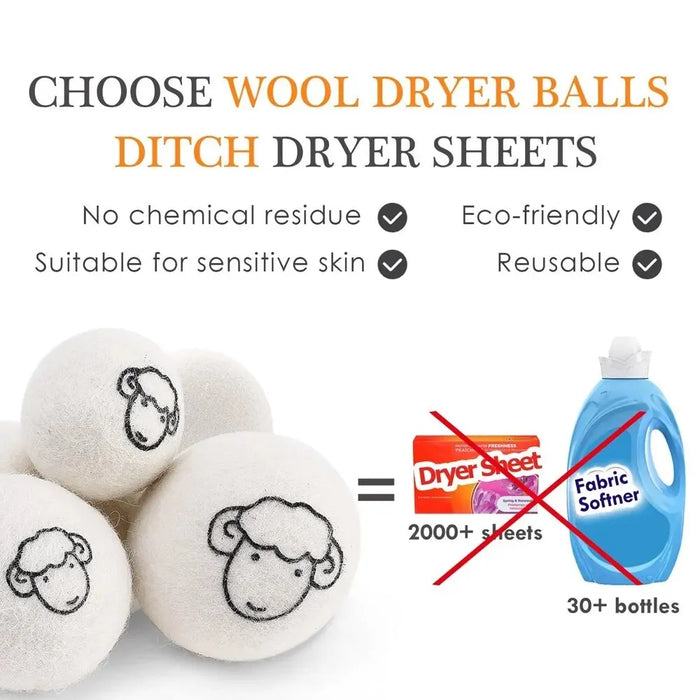 Pack Of 3 Wool Drying Balls For Anti Winding Laundry