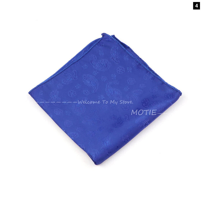 Blue Paisley Pocket Square Mens Business And Wedding Accessory