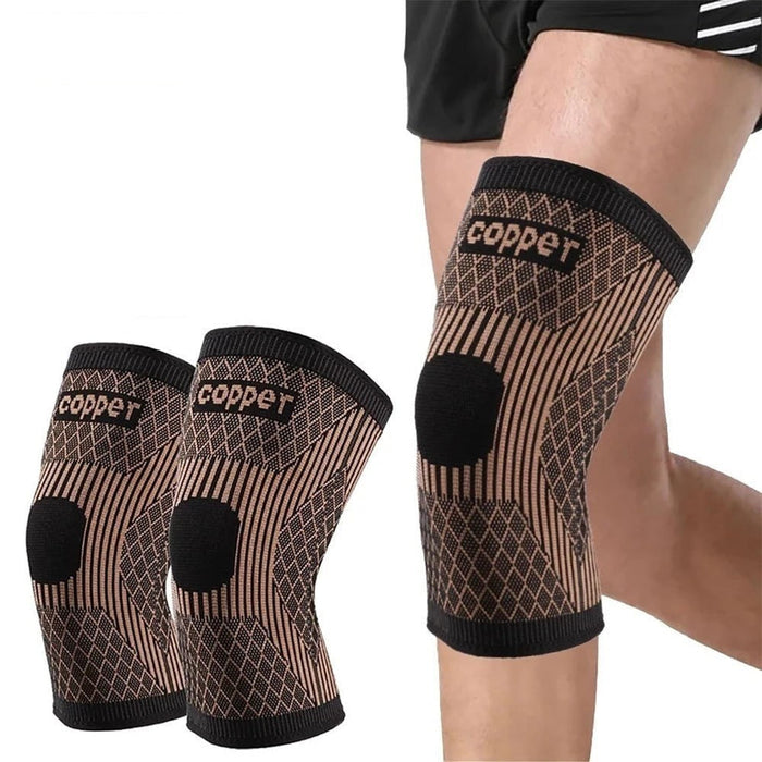1 Pair Copper Ions Fiber Knee Sleeve For Men Women Workout Joint Pain Relief