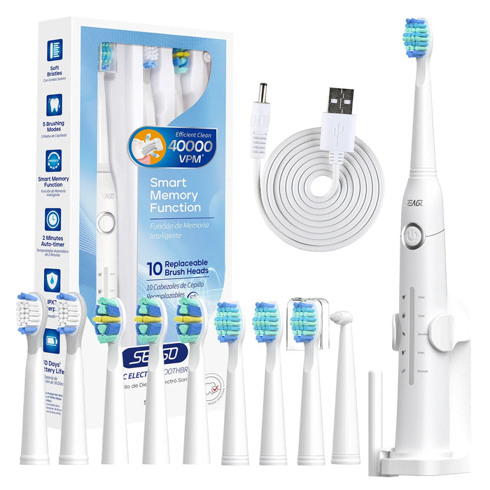 Rechargeable Sonic Toothbrush for Kids 7 10 Heads Holder