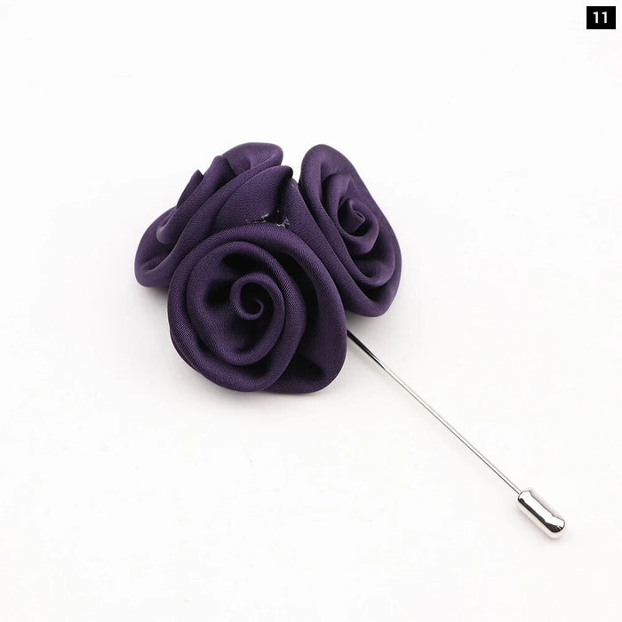 17 Colour Mens Handmade Floral Lapel Pin For Weddings