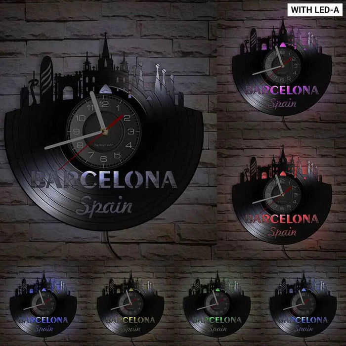 Barcelona Skyline Wall Clock