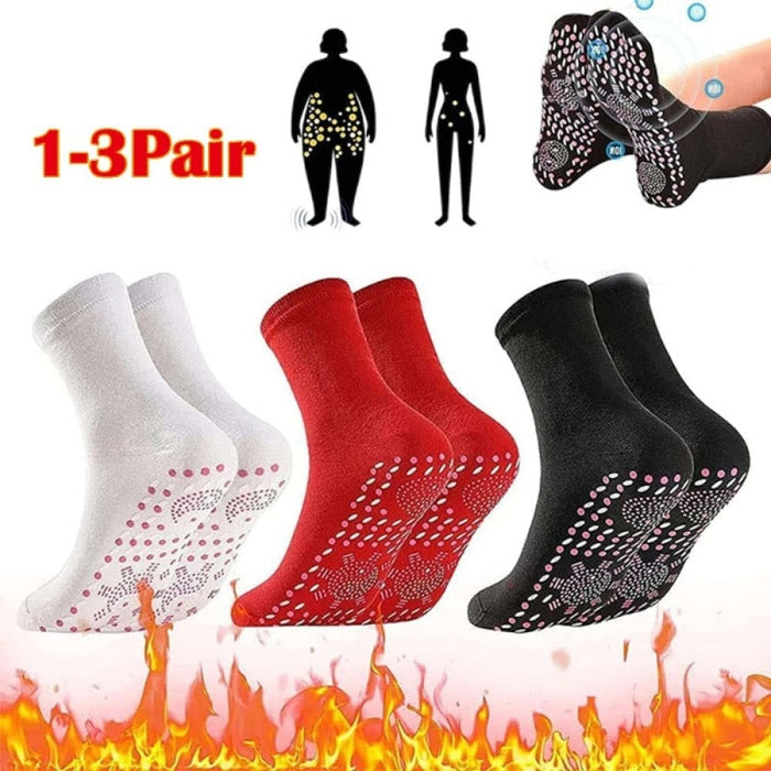 1-3 Pairs Winter Warm Comfortable Self-heating Magnetic Socks for Women Men