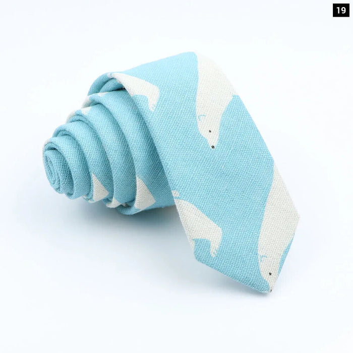 Floral Animal Print Linen Tie For Weddings And Parties