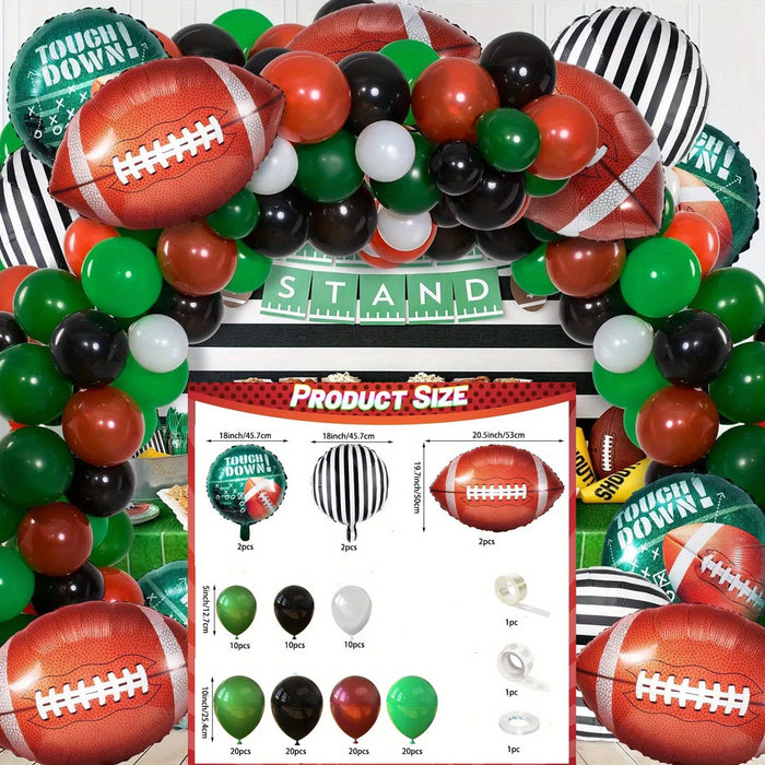 119Pcs Rugby Balloon Set Suitable For Birthday Background Outdoor Sports Graduation Ceremony Anniversary Party Spring And Summer
