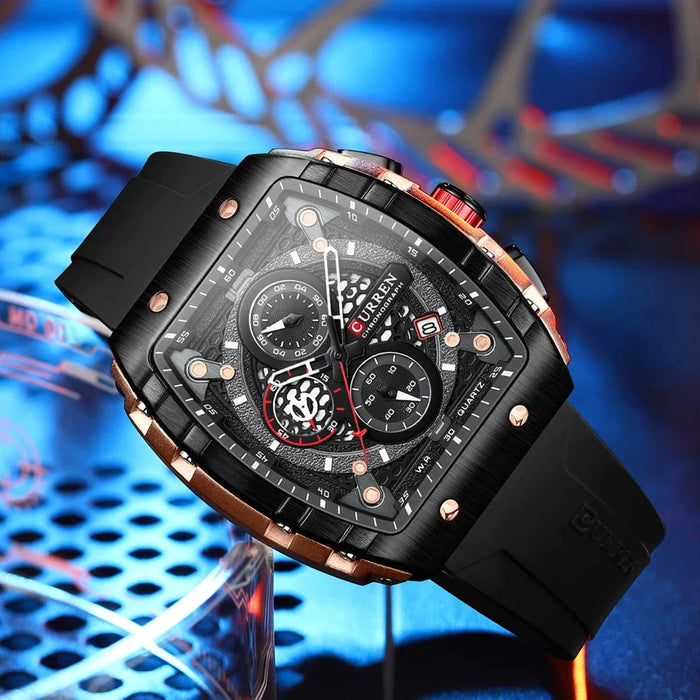 Sport Chronograph Quartz Silicone Bracelet Watches With Big