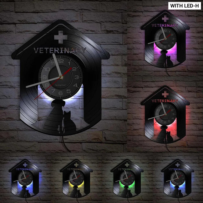 Vet Clinic Vinyl Wall Clock