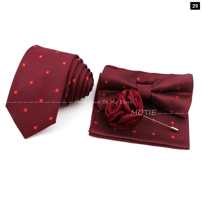 Classic Red Ties Set For Business And Weddings