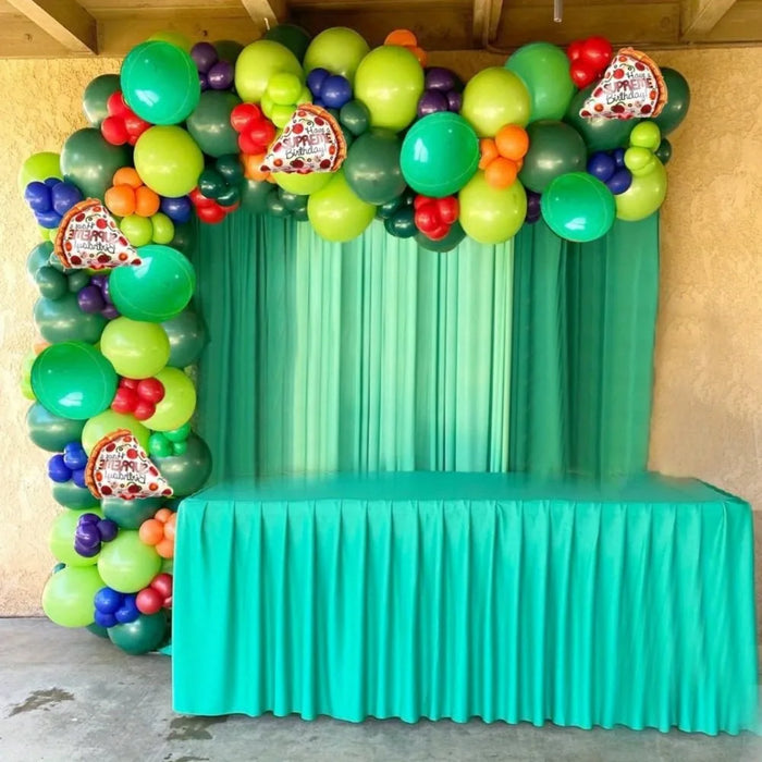 154Pcs Super Turtle Balloon Set Turtle Party Jungle Green Latex Balloon Electronic Game Cartoon Birthday Party Decoration