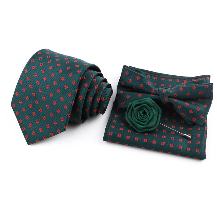 Green Striped Tie Set Elegant Versatile And Stylish