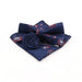 Blue Paisley Bowtie Set Polyester Skinny Pocket Square