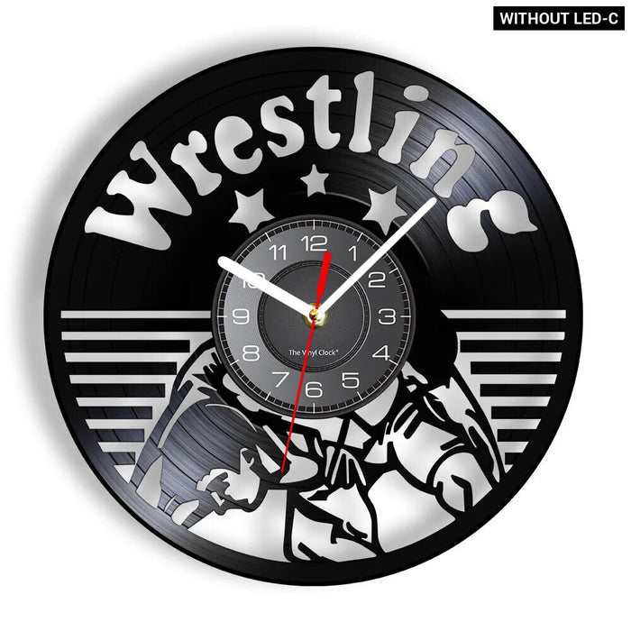 Vinyl Record Wrestling Wall Clock