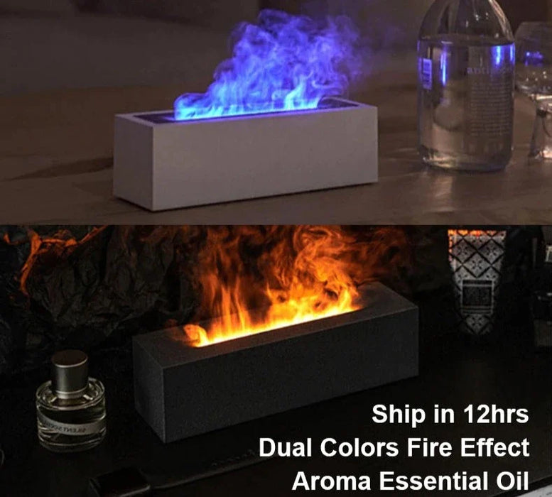 Flame Aroma Diffuser Humidifier With Led Light