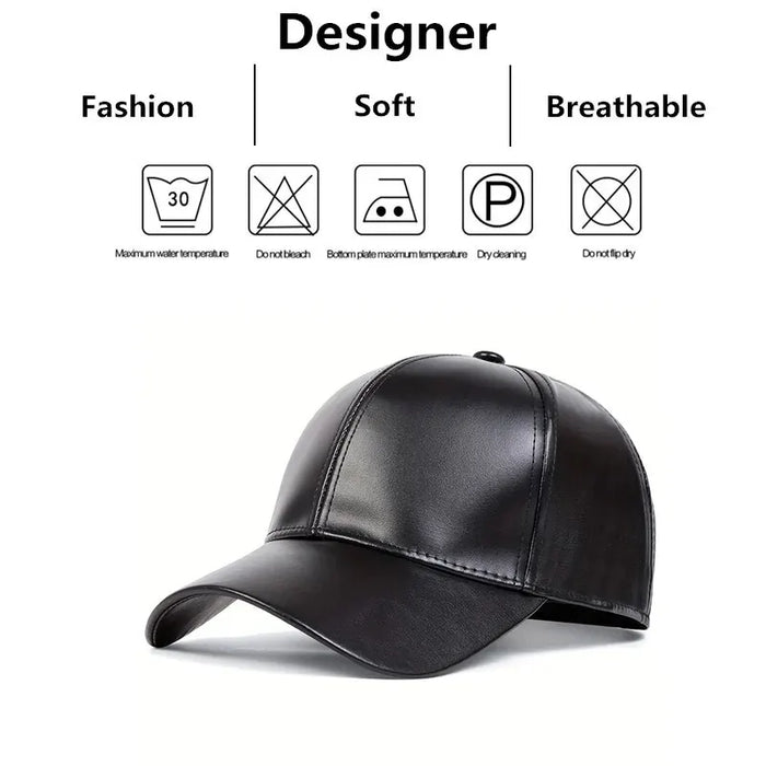 Adjustable Leather Baseball Cap / Hat For Outdoor Wear