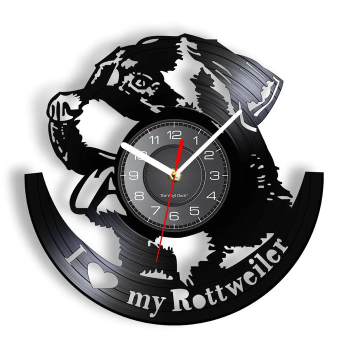 Rottweiler Vinyl Record Wall Clock