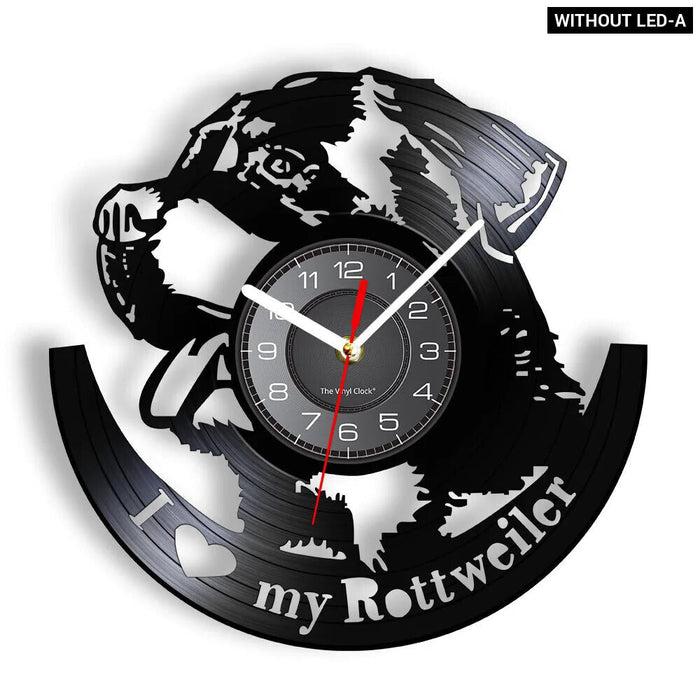 Rottweiler Vinyl Record Wall Clock