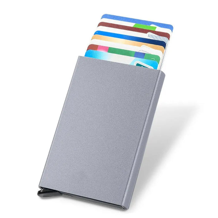 Slim Pop Up Wallet Rfid Blocking Mini Metal Case For Men Women Minimalist Credit Card Holder