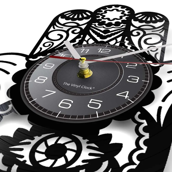 Kabbalah Hamsa Hand Vinyl Record Wall Clock