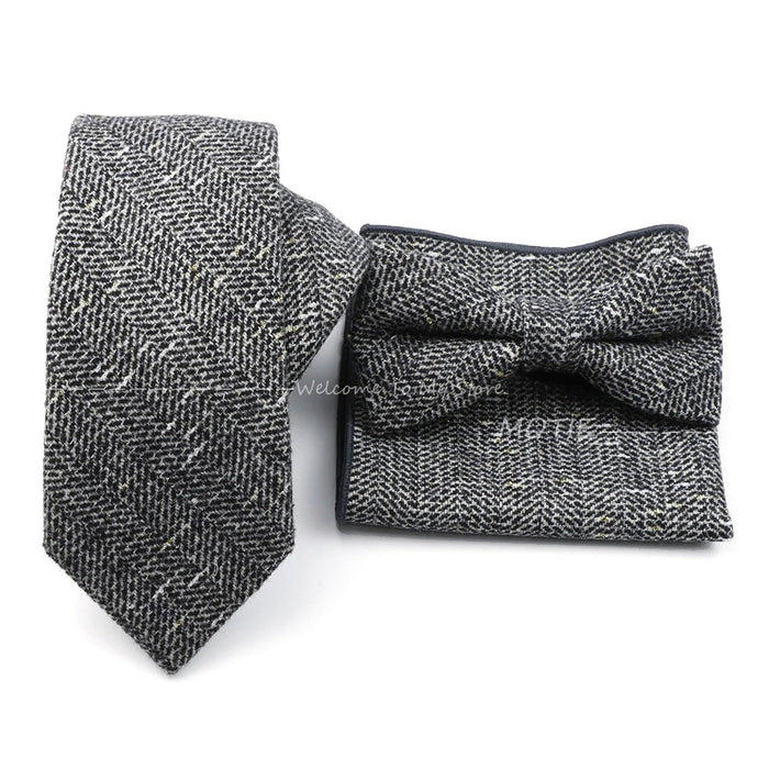 Mens Plaid Wool Tie Set For Business Weddings And Gifts