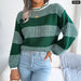 Striped Knit Sweater For Women