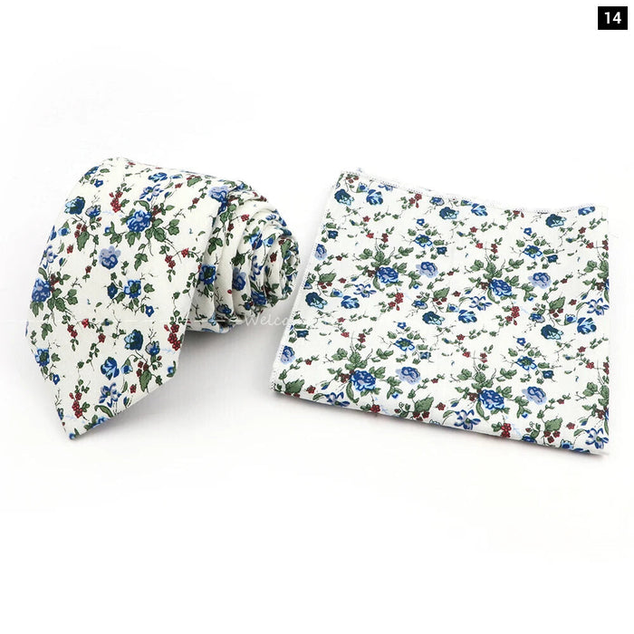 Floral Cotton Tie Set For Parties And Daily Wear