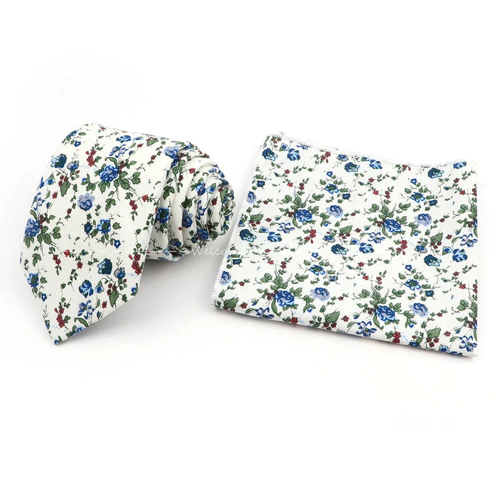 Floral Cotton Tie Set For Parties And Daily Wear