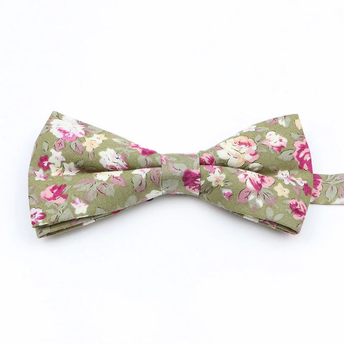 Colourful Floral Bow Ties Fashion Cotton Print For Mens Wedding And Business Suits