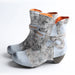 Autumn Womens Fashion Leather Printing Short Boots