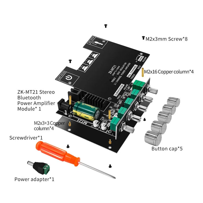 Zk Mt21 Bluetooth 5.0 2.1 Subwoofer Amplifier Board