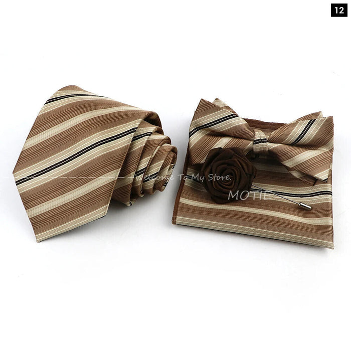 Green Striped Tie Set Elegant Versatile And Stylish