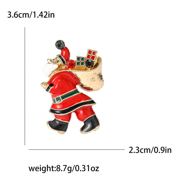 Christmas Women Brooch Classic Santa Enamel Pin