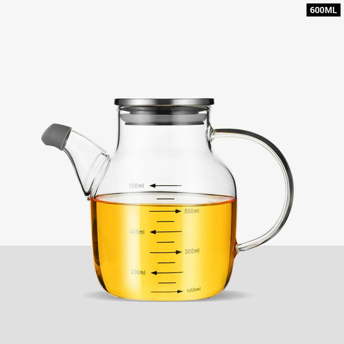 Glass Oil Pot With Steel Lid