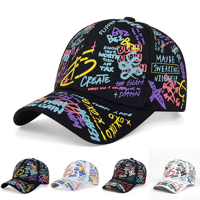 Spring / Autumn Graffiti Print Snapback Cap / Hat