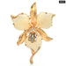 Resin Orchid Flower Brooch 3 Colour Pin