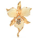 Resin Orchid Flower Brooch 3 Colour Pin