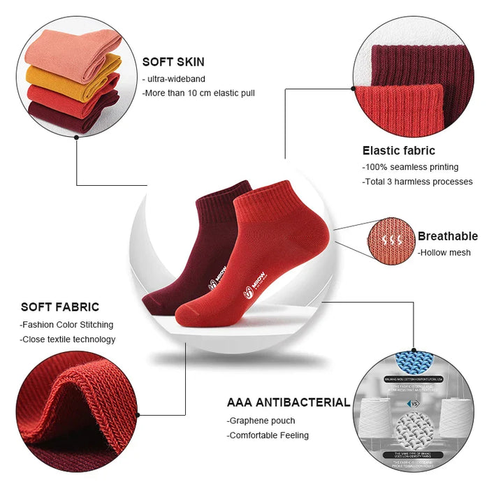 5 Pairs Of Antibacterial Ankle Socks