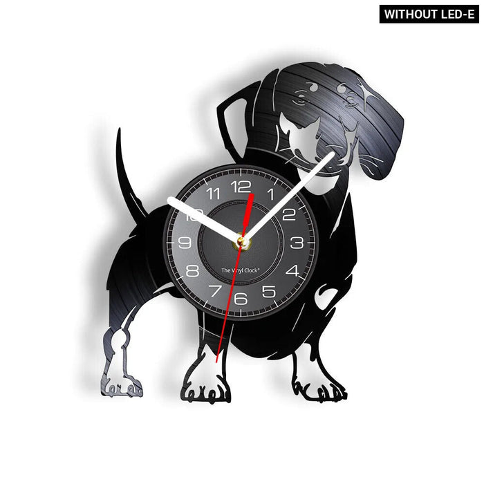 Retro Dachshund Vinyl Record Wall Clock