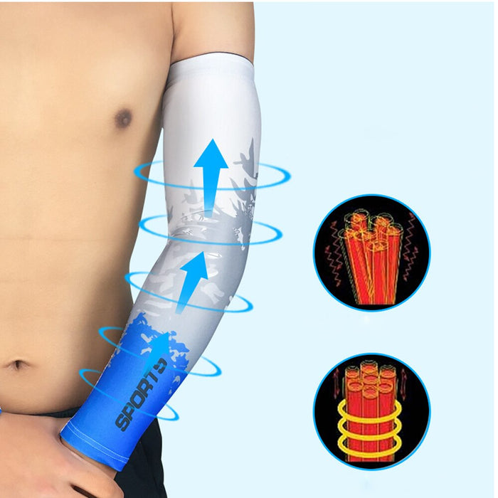 2Pcs Breathable Quick Dry UV Protection Arm Sleeves For Basketball Cycling