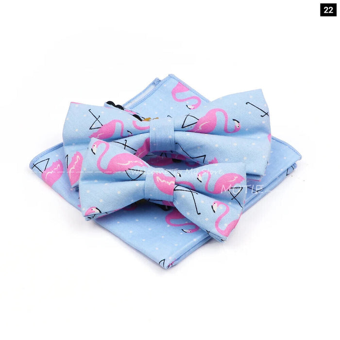 Colourful Cotton Bowtie Set For Parties And Gifts