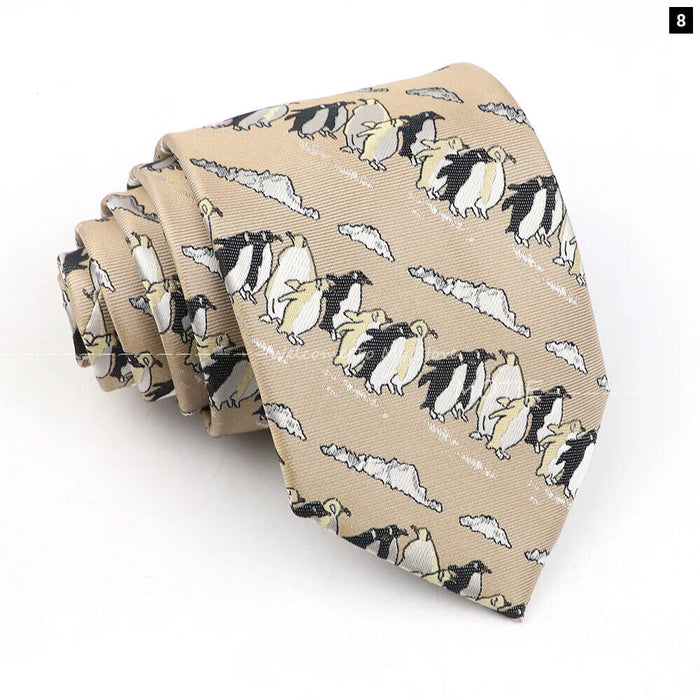 Horseback Riding Neckties Brown Polyester Ties For Men