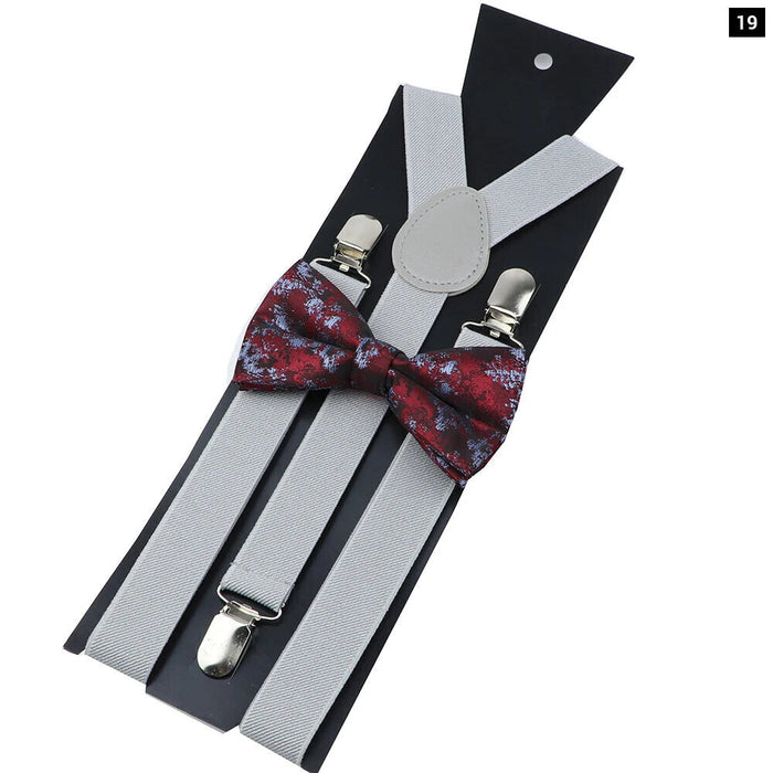 Colourful Suspenders And Bow Tie Set